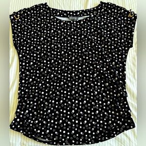 Luxology B&W Polka Dot Business Casual Top
